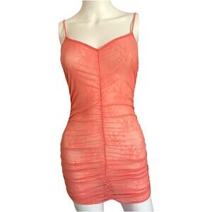 Free people intimates small sheer ruched mini bodycon slip dress sexy lingerie